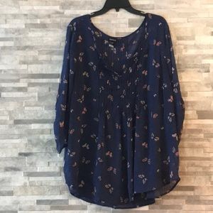 Butterfly see through blouse